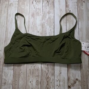 Parade Women's Re:Play Scoop Neck Wireless Bralette Olive Green Size Medium